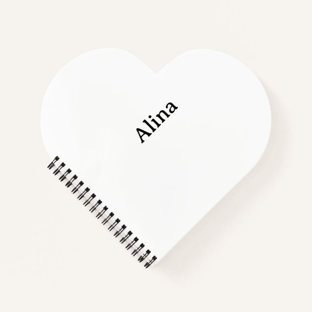 delete text add own design Heart Shaped Spiral  Notebook (Front)