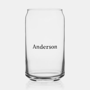 Delete Text Replace Own Design 16 oz Can Glass