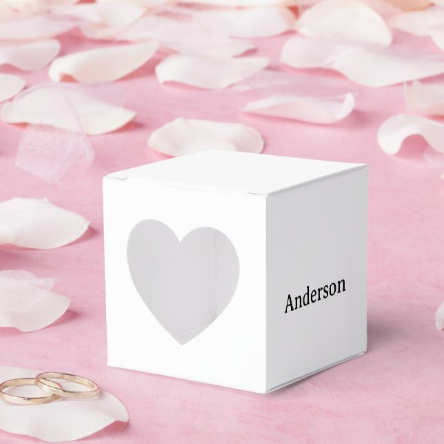 Delete Text & Replace Own Design Heart 2"x2"x2" Favor Box (Wedding)