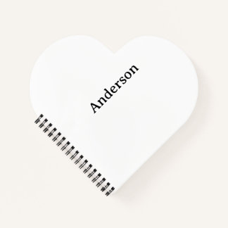 Delete Text & Replace Own Design Heart Shaped  Notebook