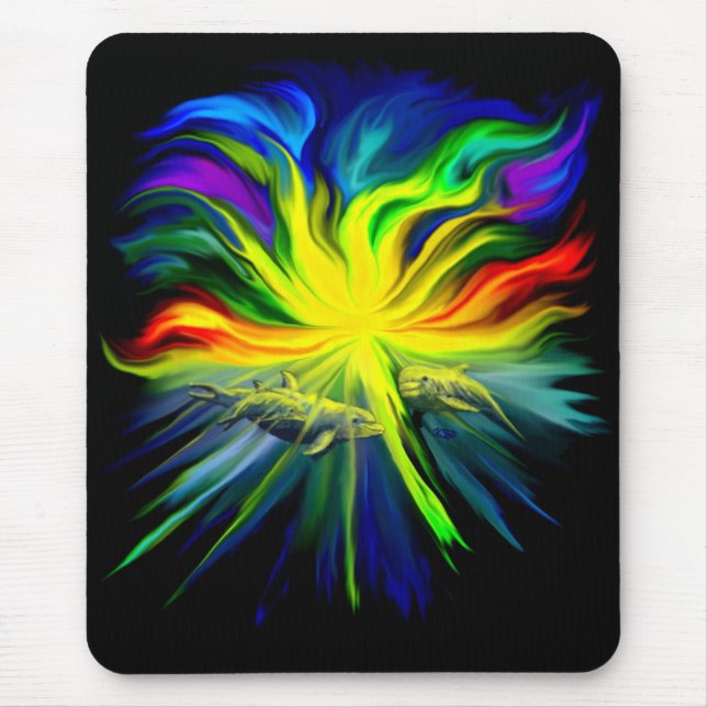 Delfinfamilie im Sonnenschein Mouse Pad (Front)