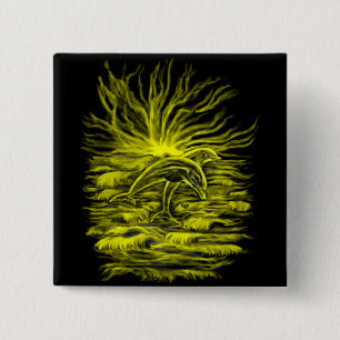 Delfinpaar 2 Inch Square Button