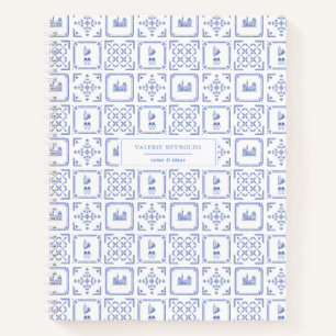 Delft Blue and White Pattern Personalized Journal