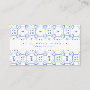 Delft Blue and White Tile Business Card