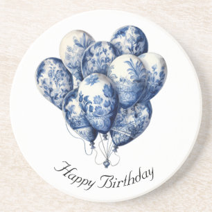 Delft Blue Balloons, customizable  Coaster