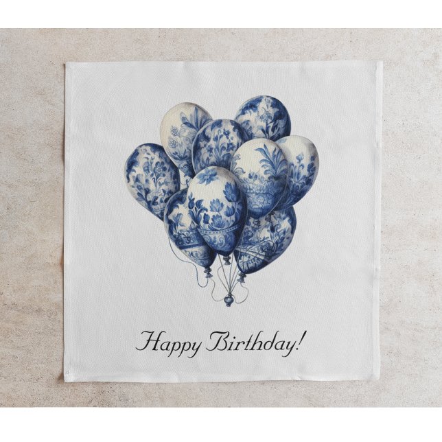 Delft Blue Balloons customizable Napkin (Creator Uploaded)