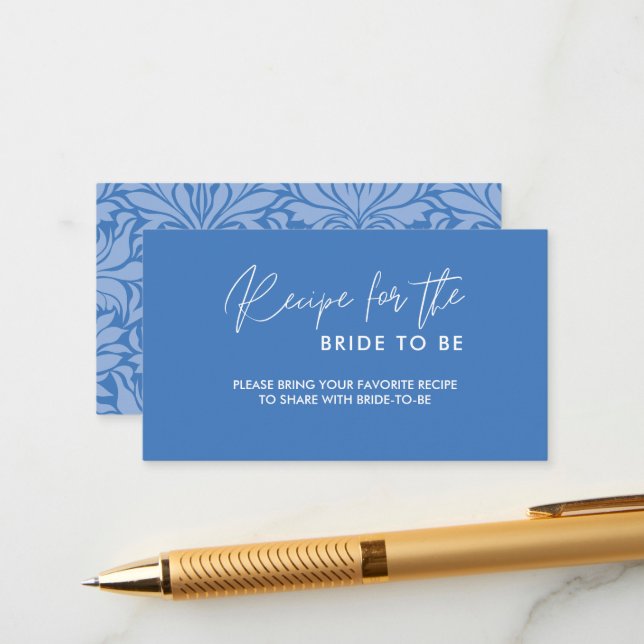 Delft blue Bridal shower share a recipe Enclosure Card (Front/Back In Situ)