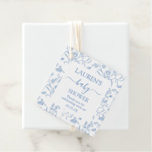 Delft Blue Chinoiserie Baby Shower Boy Favour Tags