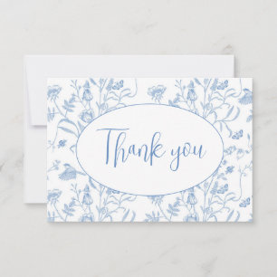 Delft Blue Chinoiserie Baby Shower Boy Thank You Card