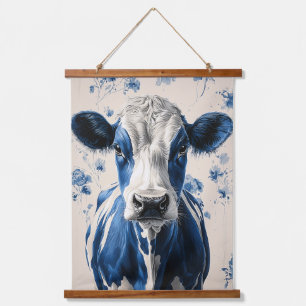Delft Blue Cow – A Timeless Artistic Tribute Hanging Tapestry