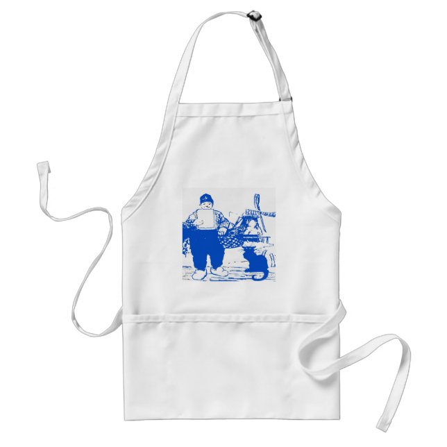 Delft Blue, Dutch Boy and Cat Standard Apron (Front)