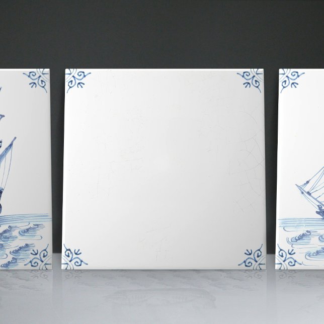 Delft Blue Dutch Style Frigate Schooner Sail Boat  Tile (Creator Uploaded)