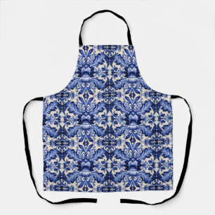 Delft Blue Flower Art  Apron