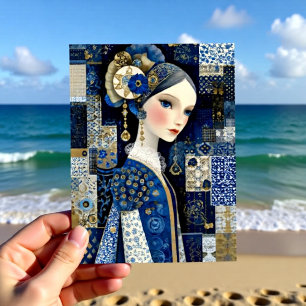 Delft Blue Porcelain Beauty Postcard