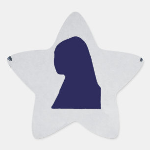 Delft blue tile Girl with a Pearl Earring Star Sticker