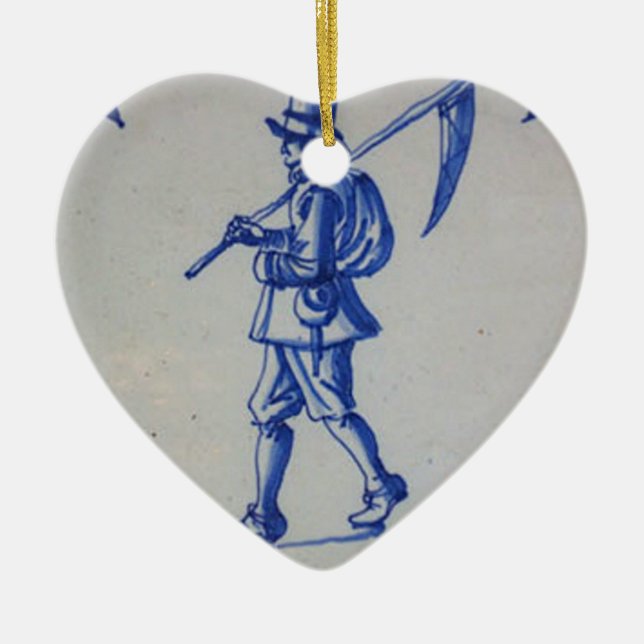 Delft Blue Tile - Template Ceramic Ornament (Front)