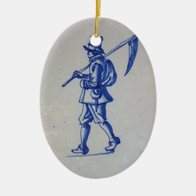 Delft Blue Tile - Template Ceramic Ornament (Front)