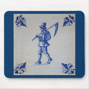 Delft Blue Tile - Template Mouse Pad