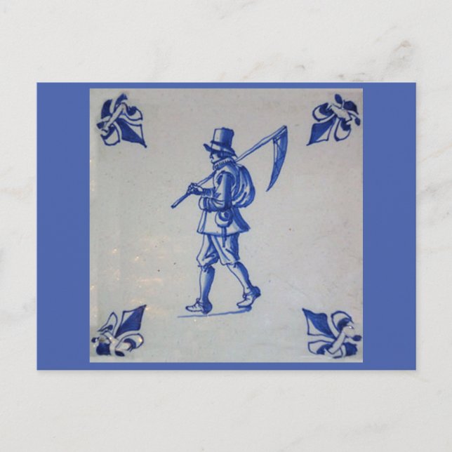 Delft Blue Tile - Template Postcard (Front)