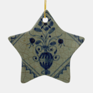 Delft Blue Tile - Vase with Flowers and Bouquet Ceramic Ornament