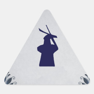 Delft blue tile windmill 'de Roos' in Delft Triangle Sticker