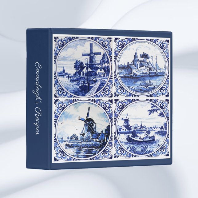 Delft Blue Tiles Custom Recipe Book Binder (Creator Uploaded)