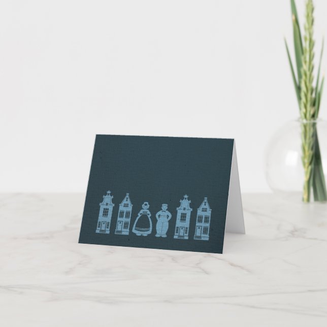 Delft Blue Town Note Card (Front)