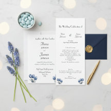 Delft Blue Tulip, custom Wedding Invitation