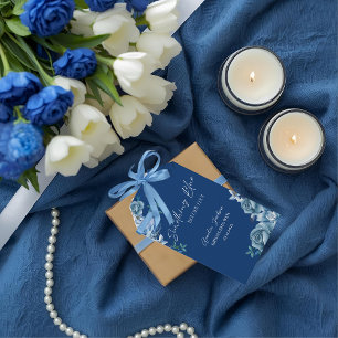 Delft Blue White Chinoiserie Floral Bridal Shower  Gift Tags