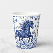 Delft Delftware Style Friesian Horse in Meadow
