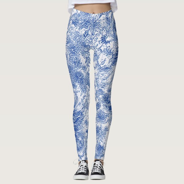 Delft Floral Tapestry - Leggings (Front)