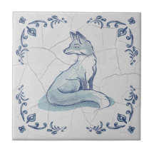 Delft Fox Ceramic Tile