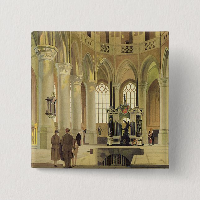 Delft LNER Poster 2 Inch Square Button (Front)