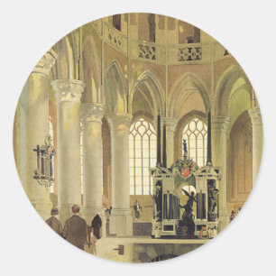 Delft LNER Poster Classic Round Sticker