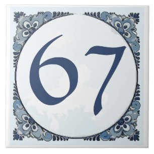 Delft look #11 Tile, House Numbers, change number Tile