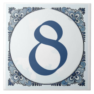 Delft look #8 Tile, House Numbers, change number Tile