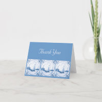 Delft Sailboat Vintage Art Thank You Card