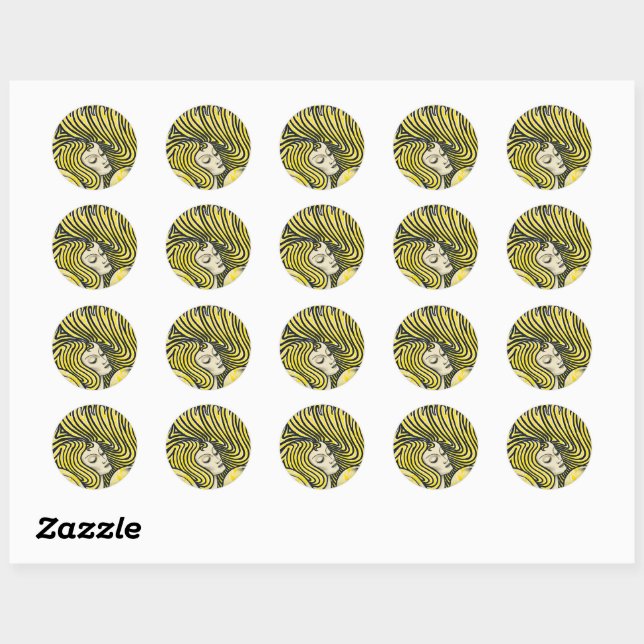 Delft Salad Oil Jan Toorop Classic Round Sticker (Sheet)