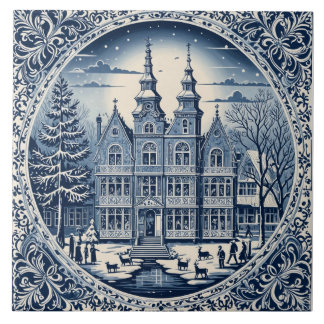 Delft style winter/Christmas 1 Tile
