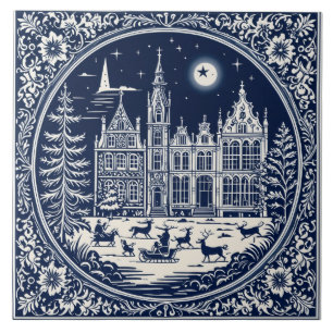 Delft style winter/Christmas 3 Tile