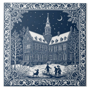 Delft style winter/Christmas 4 Tile