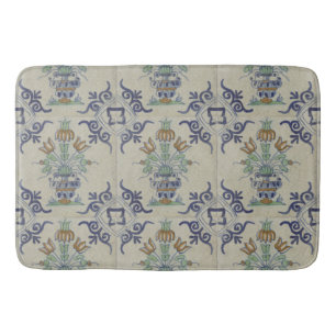 Delft Tile Antique Ceramic Flower Pot  Bath Mat