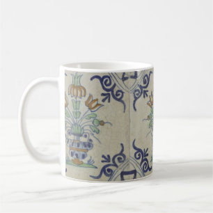 Delft Tile Antique Ceramic Flower Pot Coffee Mug