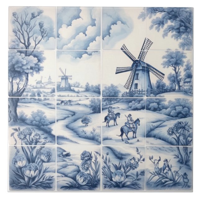 Delft Tile Blue And White Tile (Front)