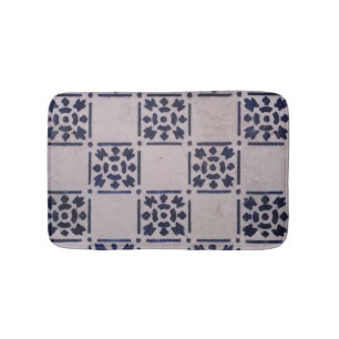 Delft Tile Blue Antique Art Pattern Bath Mat