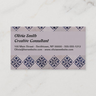 Delft Tile Blue Antique Art Pattern Business Card