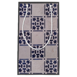 Delft Tile Blue Antique Art Pattern Small Gift Bag