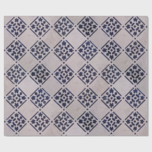 Delft Tile Blue Antique Art Pattern Wrapping Paper