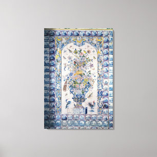 Delft tile panel from the bathroom canvas print