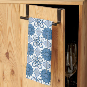 Delft Tile Pattern Kitchen Towel